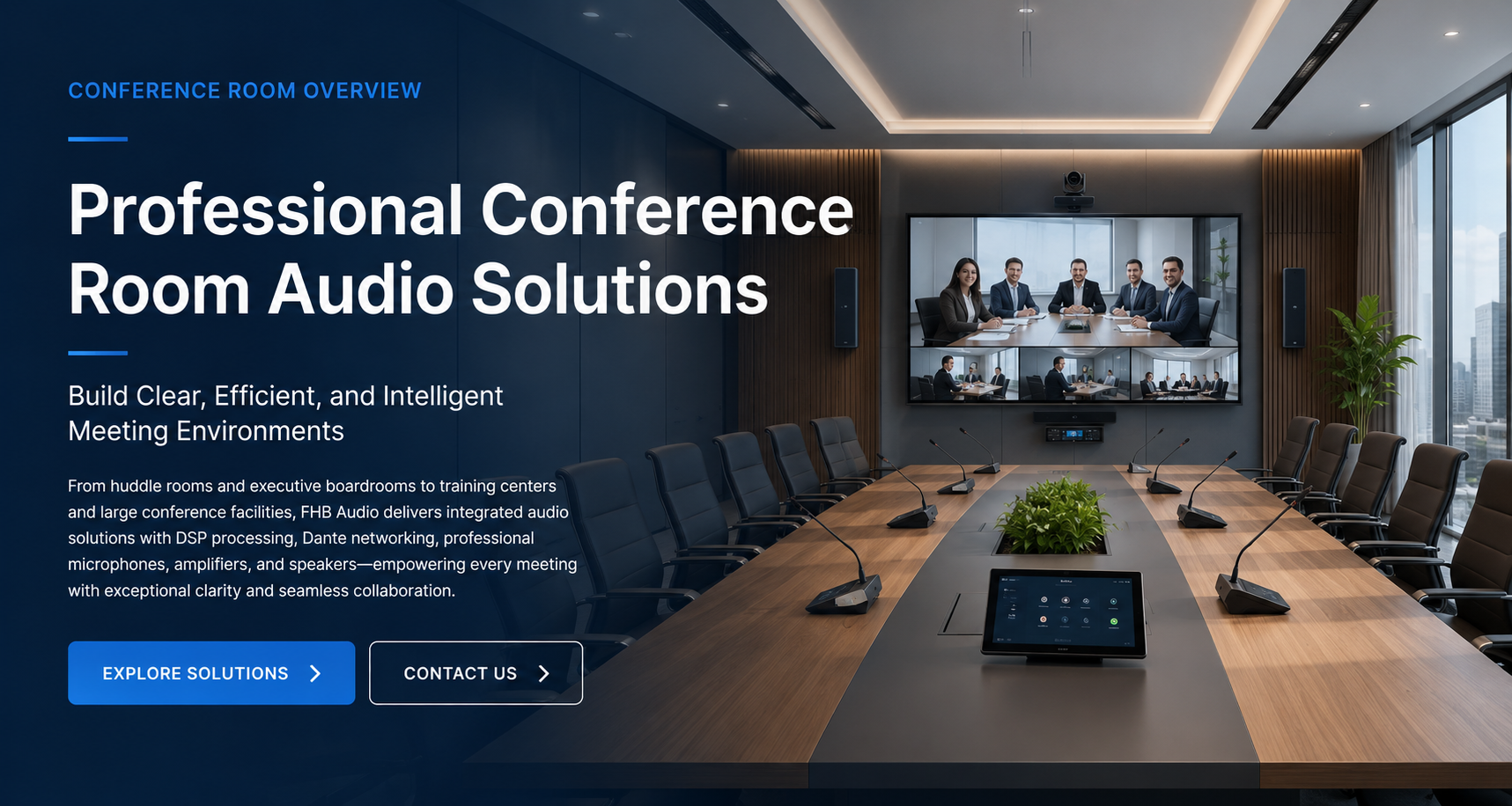 Professional konferentsiya xonasi audio yechimlari
