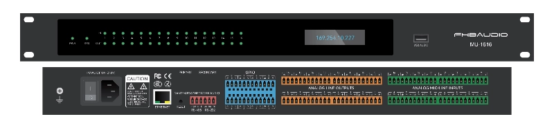 MU-1616 16*16 Dante Network Audio DSP protsessori